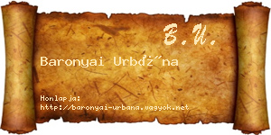 Baronyai Urbána névjegykártya